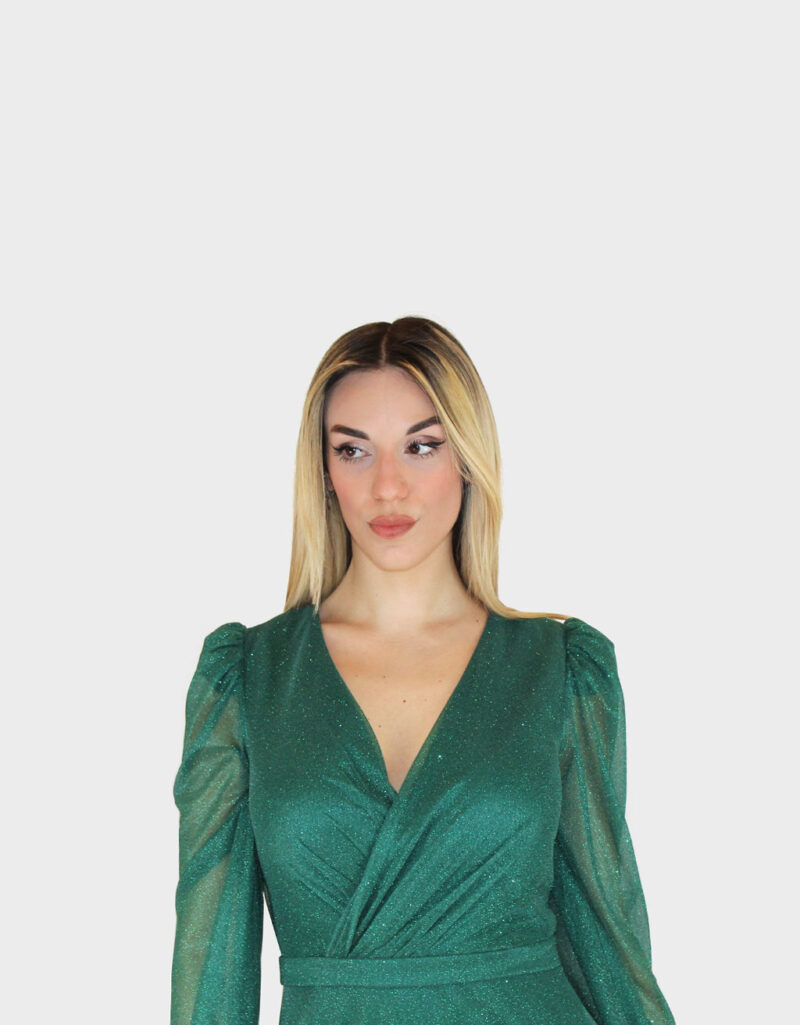 Abito lungo verde- Elizabeth Moda - immagine 3