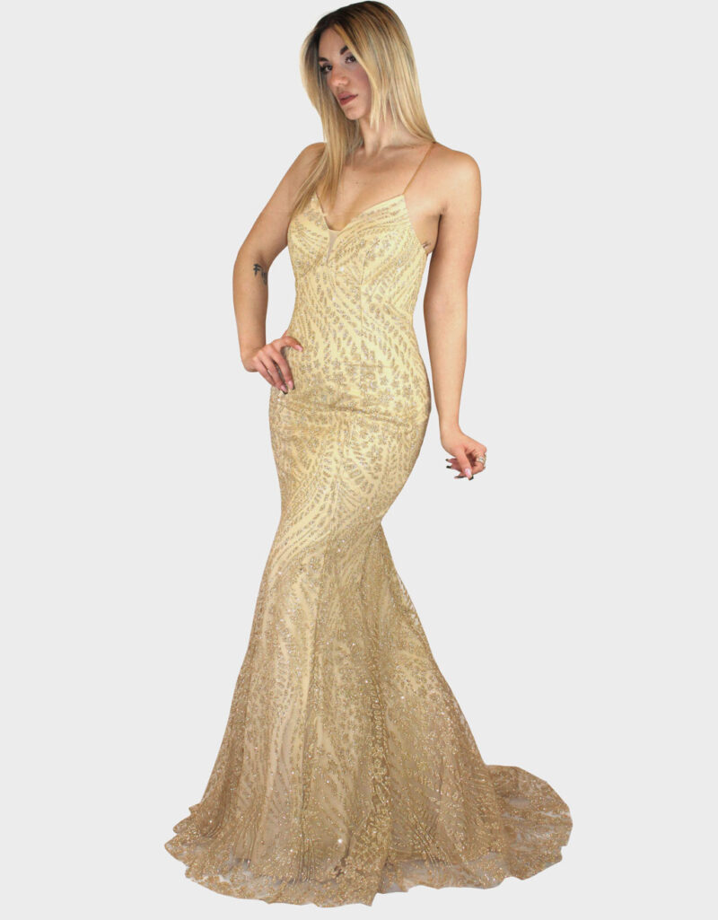 Abito lungo oro- Elizabeth Moda - immagine 2