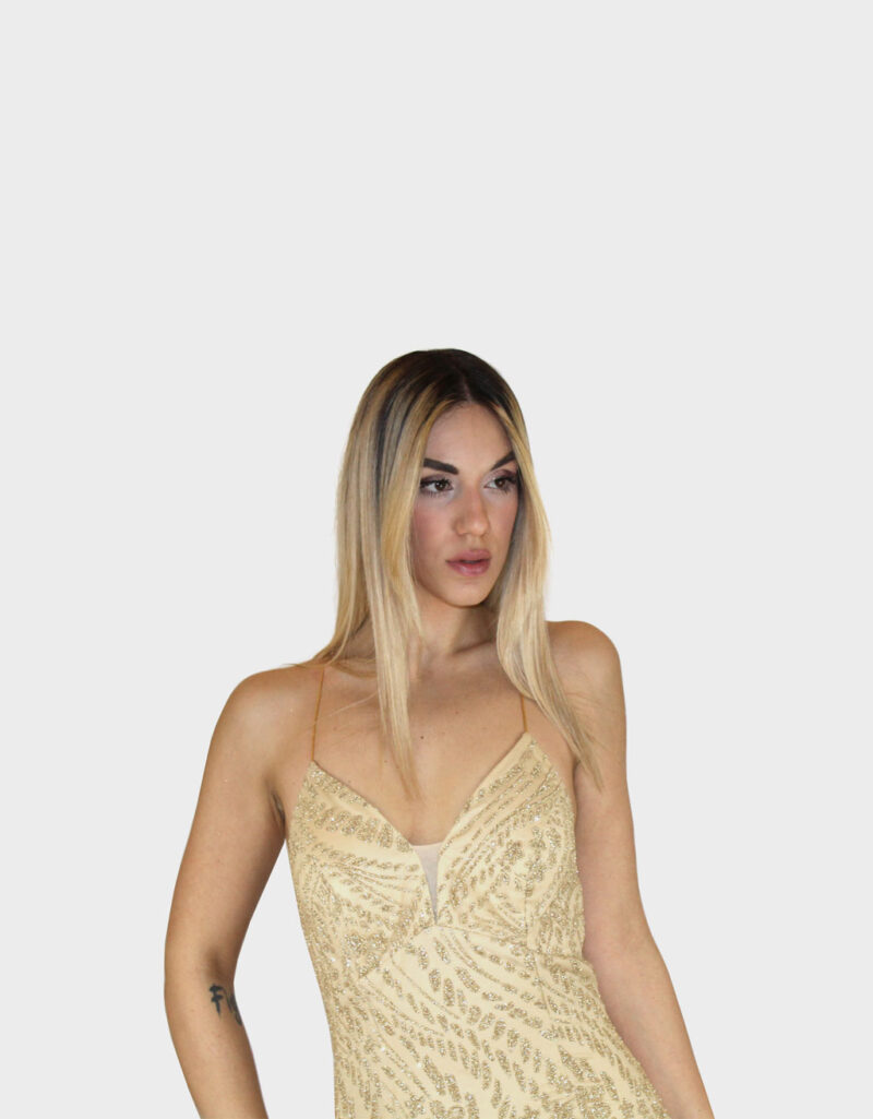 Abito lungo oro- Elizabeth Moda - immagine 3
