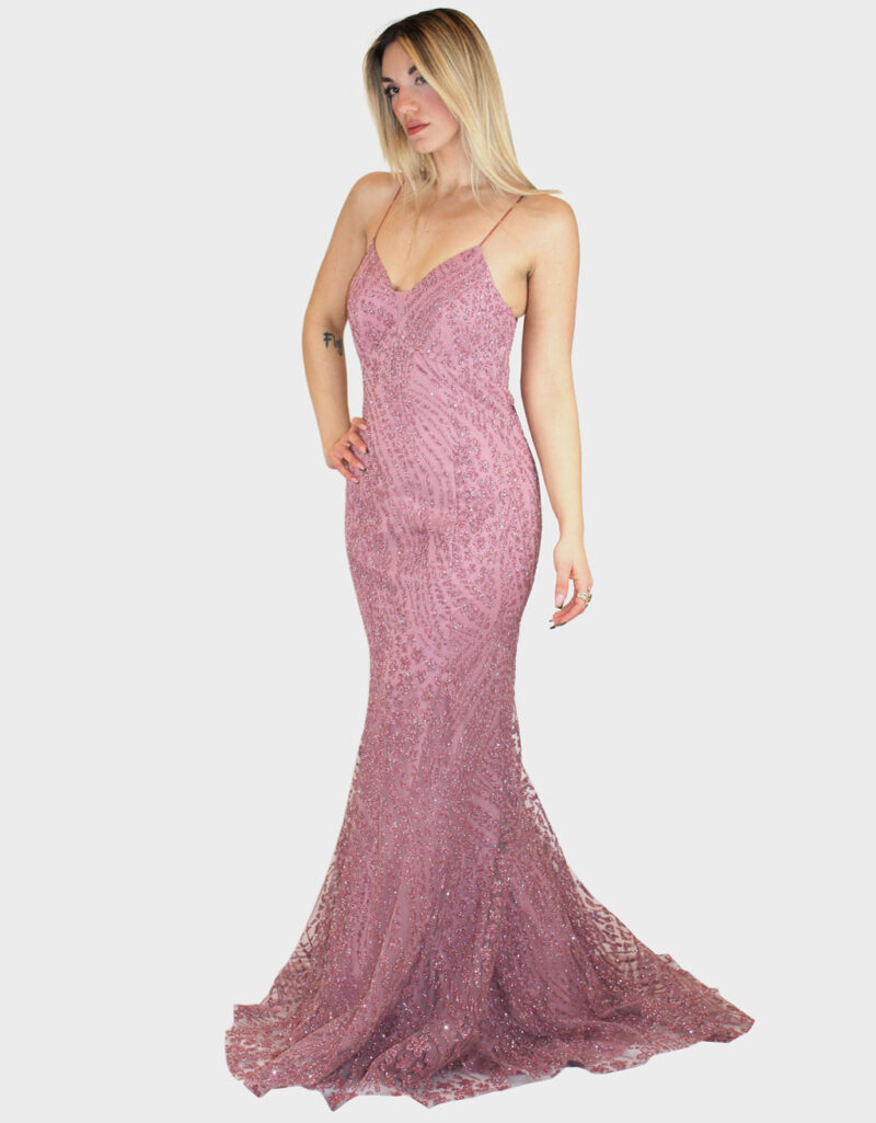Abito lungo rosa- Elizabeth Moda - immagine 2