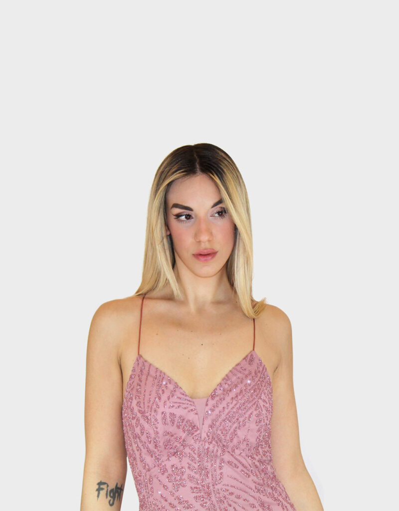 Abito lungo rosa- Elizabeth Moda - immagine 3