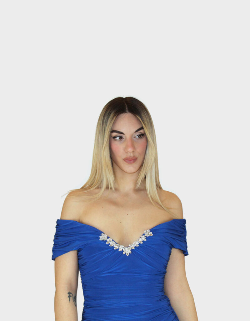 Abito lungo blu cobalto - Elizabeth Moda - immagine 3