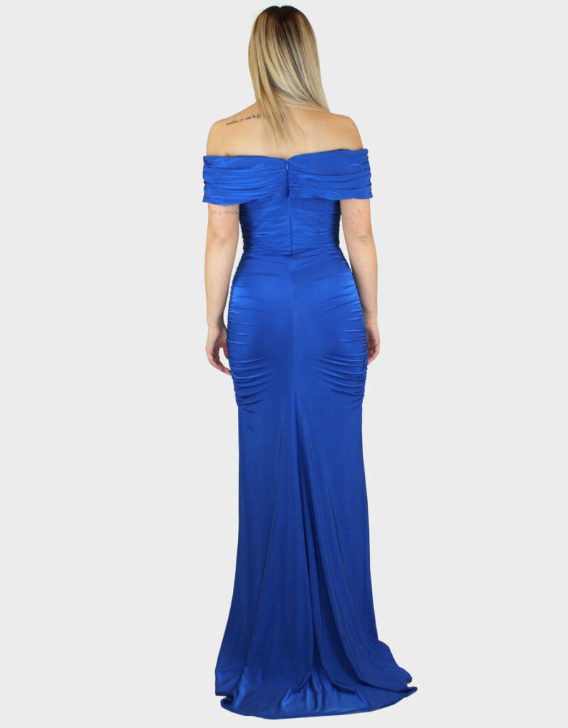 Abito lungo blu cobalto - Elizabeth Moda - immagine 4