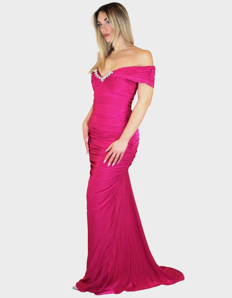 Abito lungo fucsia - Elizabeth Moda - immagine 2