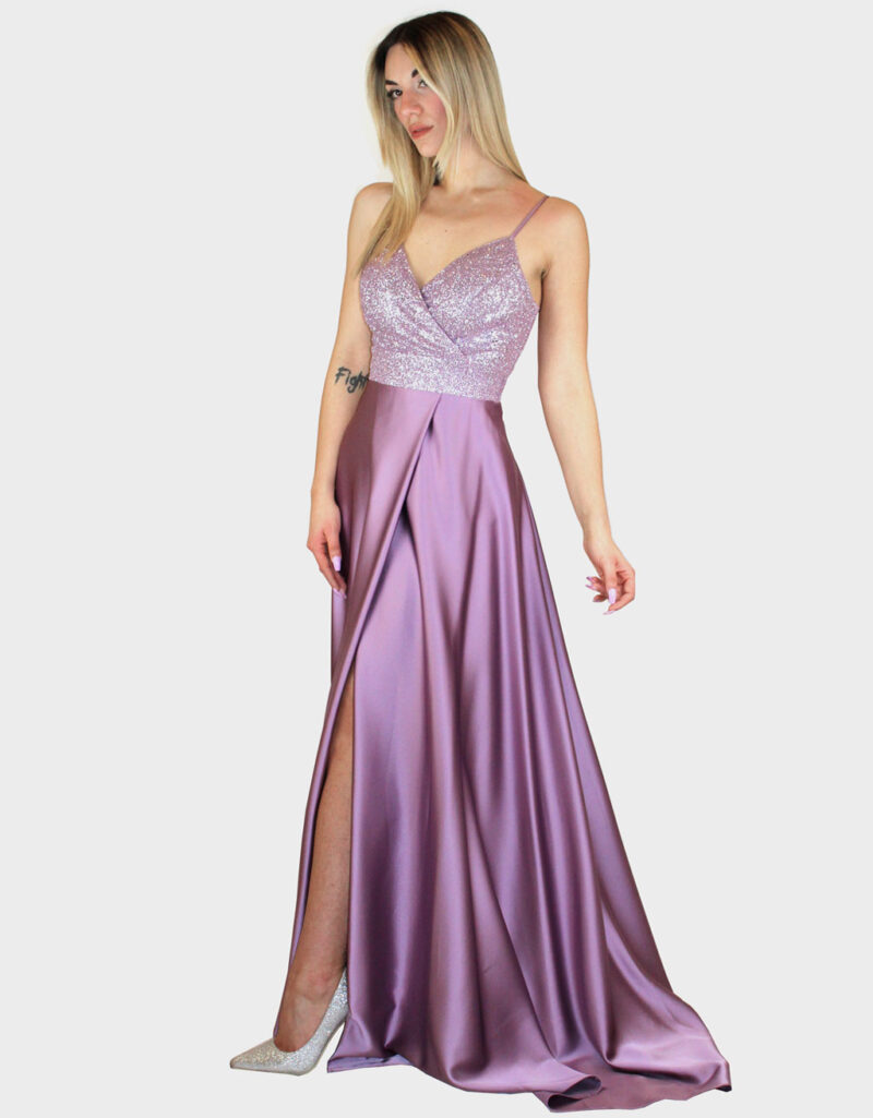 Abito lungo glicine- Elizabeth Moda - immagine 2