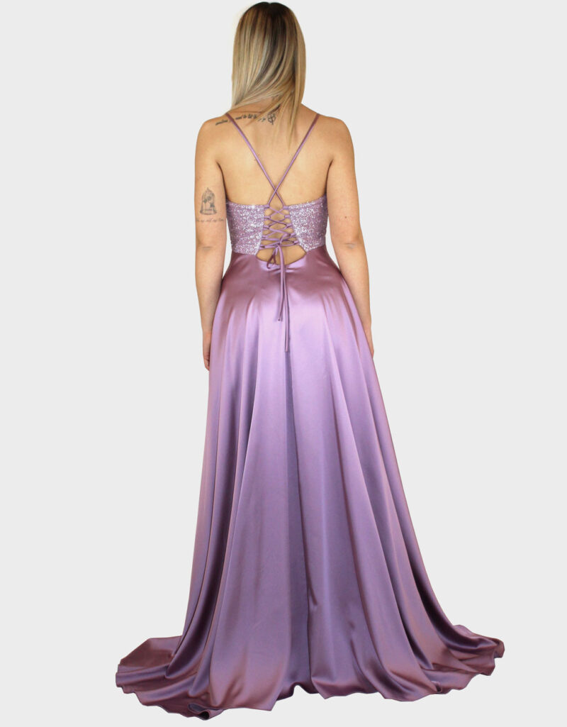 Abito lungo glicine- Elizabeth Moda - immagine 4