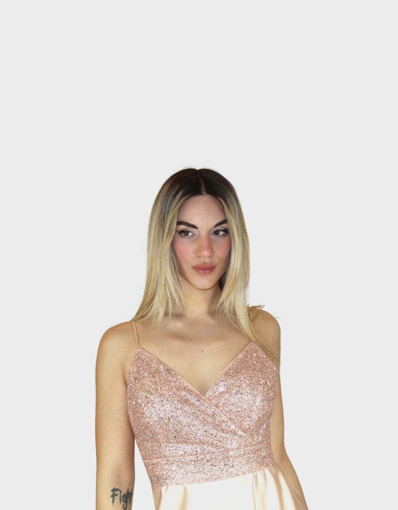 Abito lungo nude- Elizabeth Moda - immagine 3