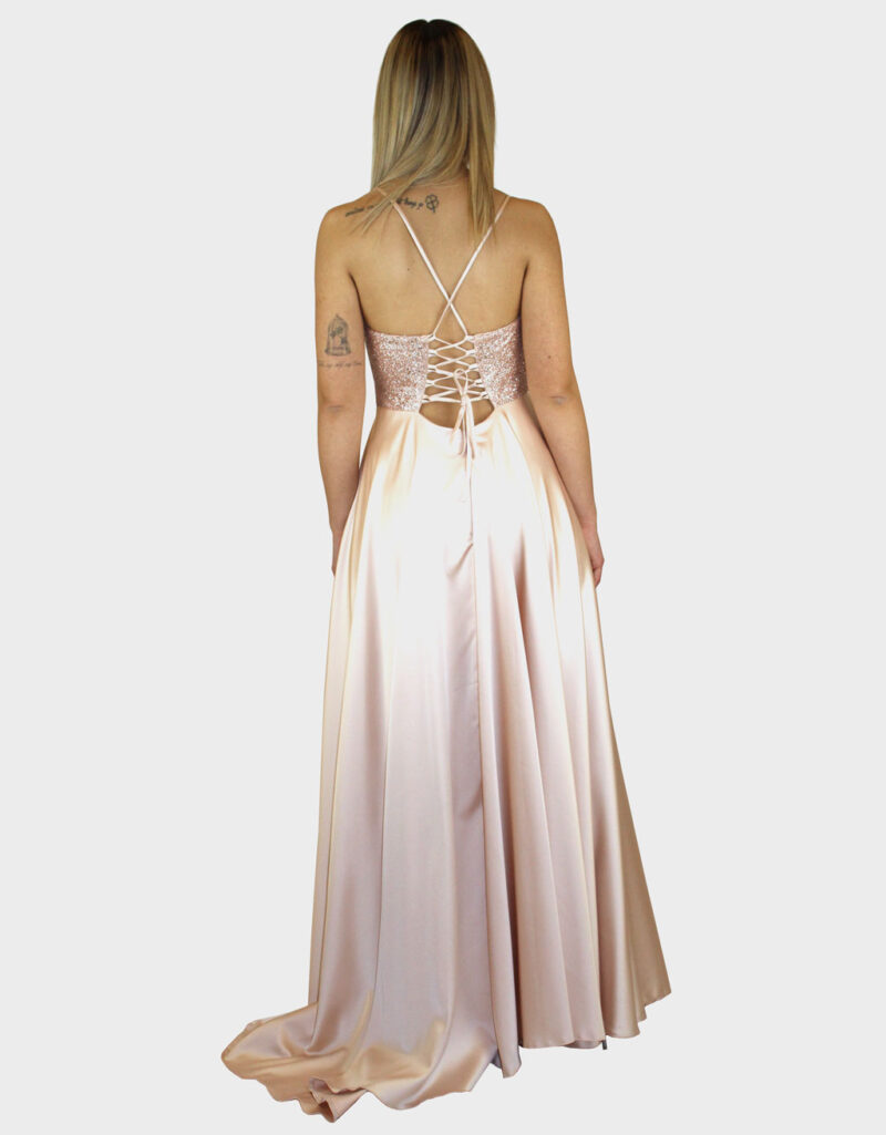 Abito lungo nude- Elizabeth Moda - immagine 4