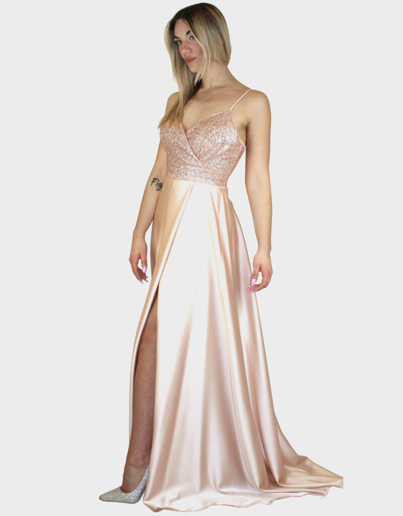 Abito lungo nude- Elizabeth Moda - immagine 2