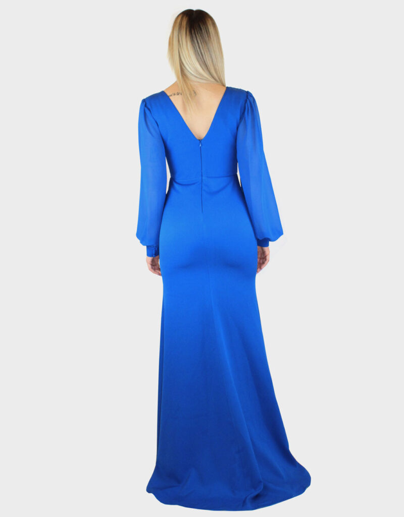 Abito lungo blu cobalto- Elizabeth Moda - immagine 4