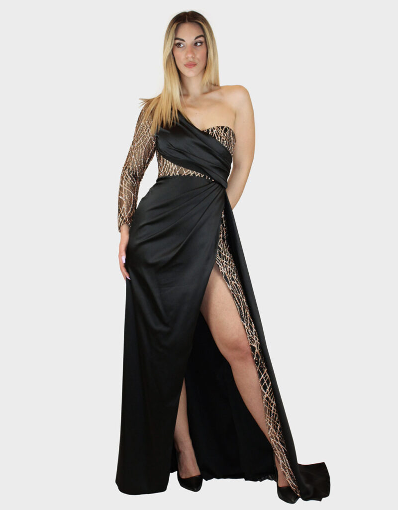 Abito lungo nero- Elizabeth Moda