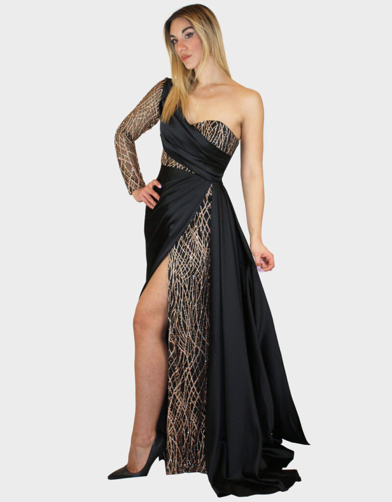 Abito lungo nero- Elizabeth Moda - immagine 2