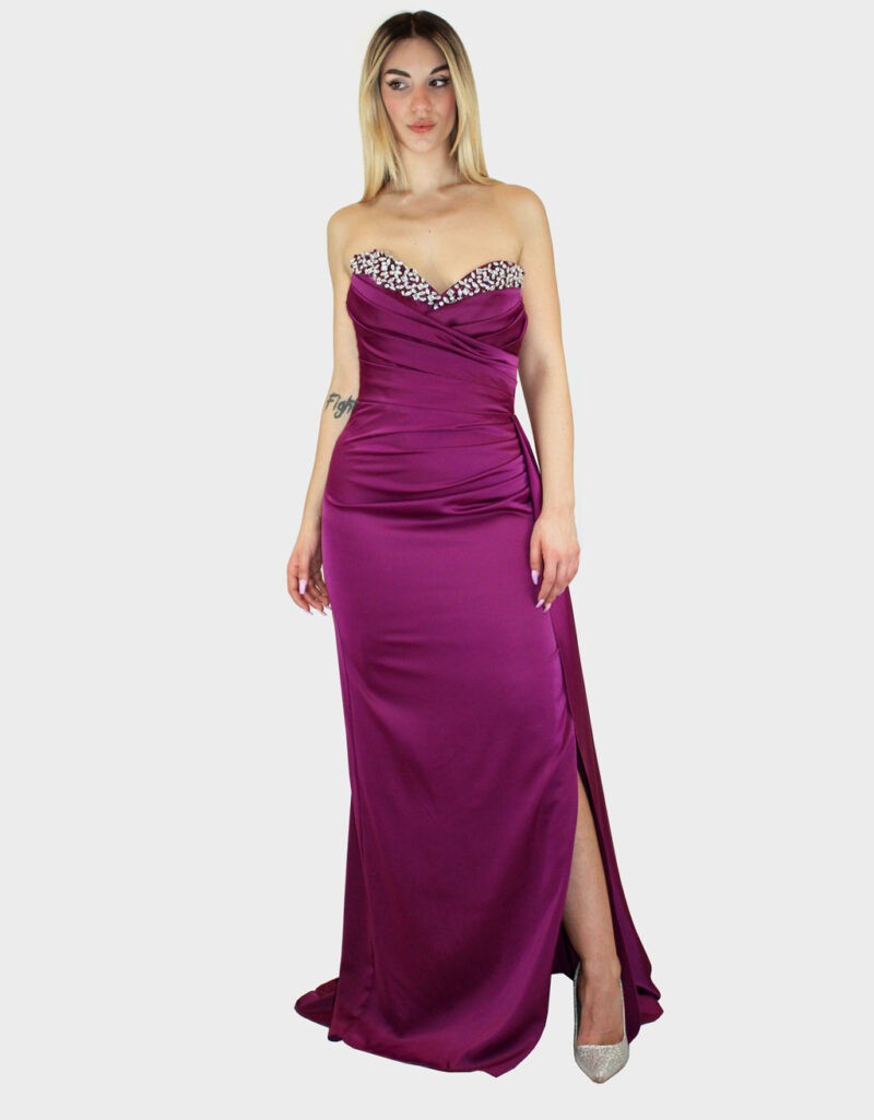 Abito lungo viola - Elizabeth Moda