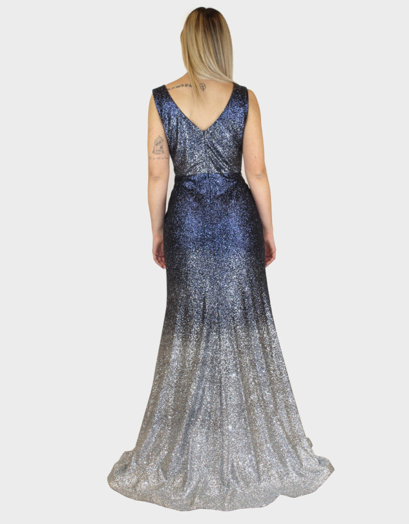 Abito lungo sfumato blu- Elizabeth Moda - immagine 4