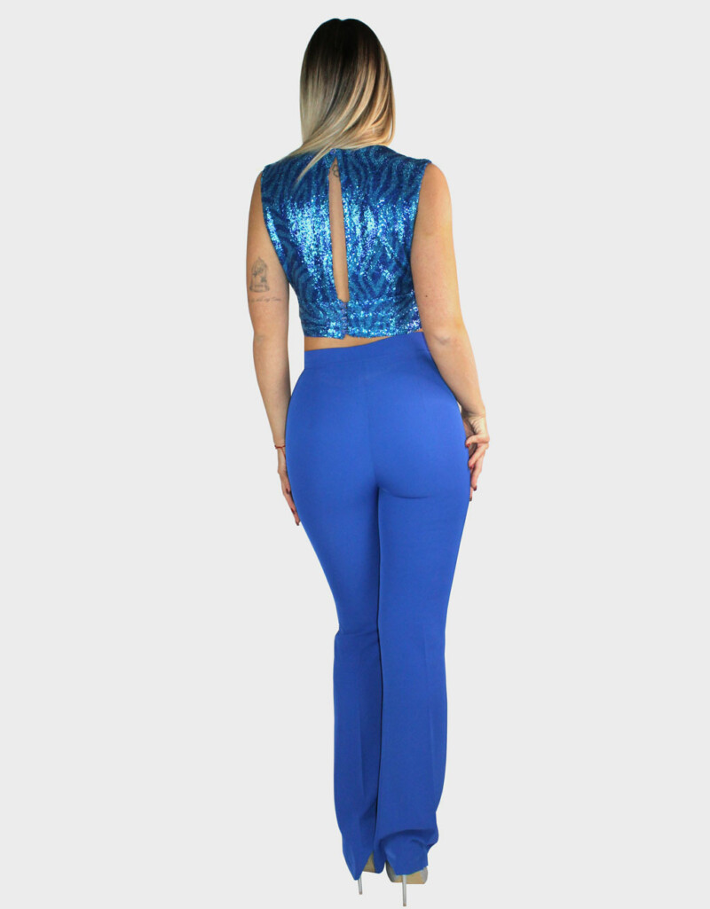 Tailleur con top blu - Sharon - immagine 4