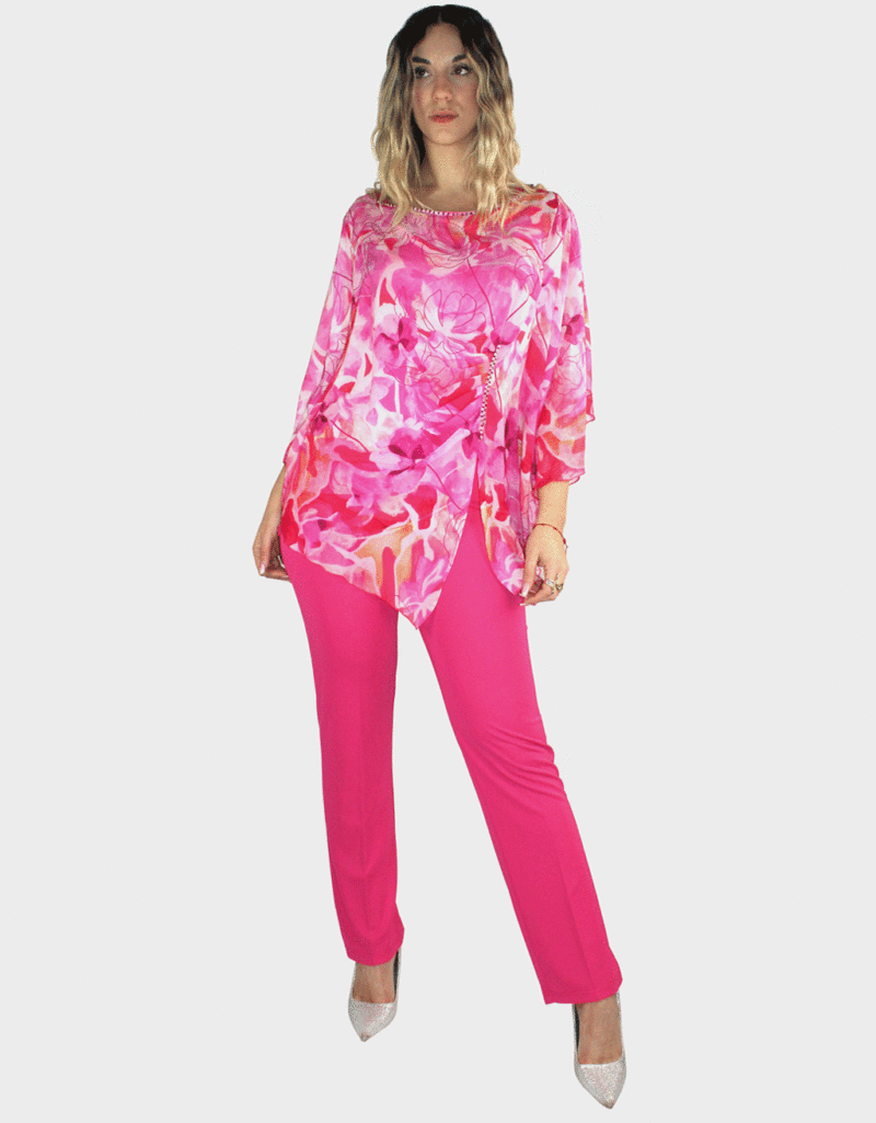 Completo due pezzi fucsia di Paola Forti.
