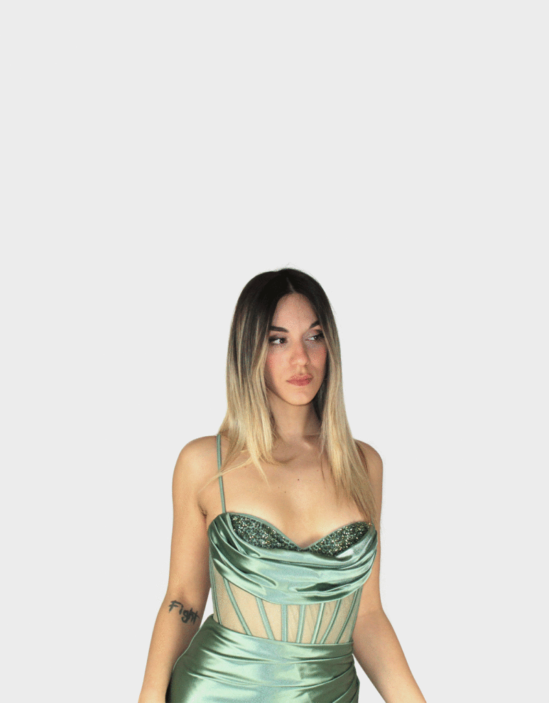Abito lungo verde - Elizabeth Moda - immagine 3
