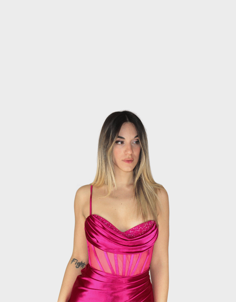 Abito lungo fucsia - Elizabeth Moda - immagine 3