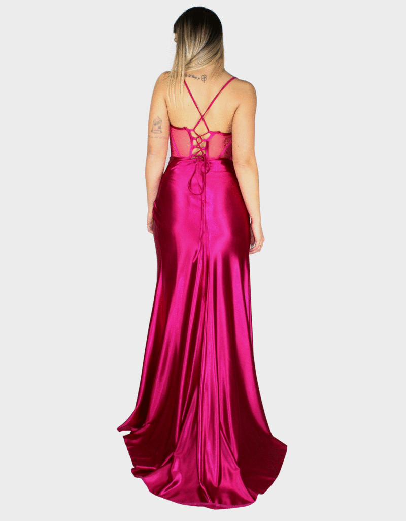 Abito lungo fucsia - Elizabeth Moda - immagine 4