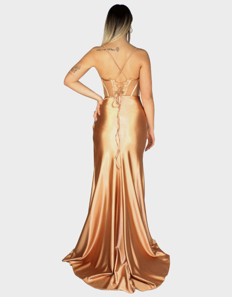 Abito lungo oro - Elizabeth Moda - immagine 4
