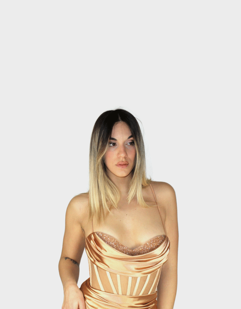 Abito lungo oro - Elizabeth Moda - immagine 3