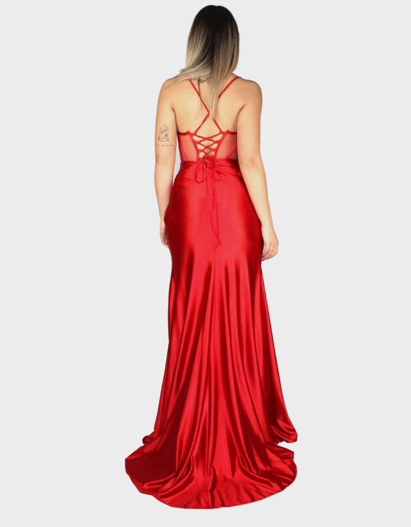 Abito lungo rosso - Elizabeth Moda - immagine 4