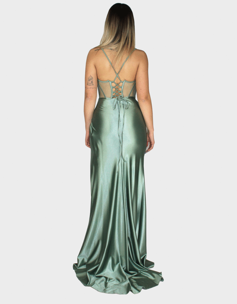 Abito lungo verde - Elizabeth Moda - immagine 4