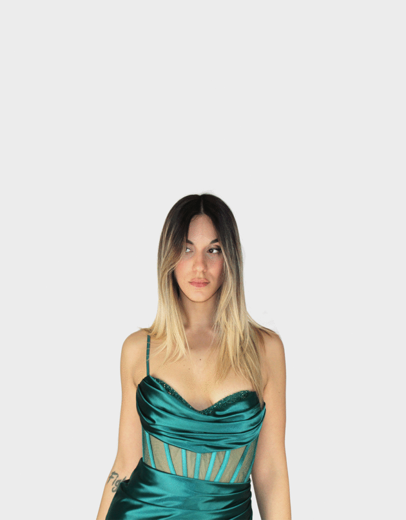 Abito lungo verde - Elizabeth Moda - immagine 3
