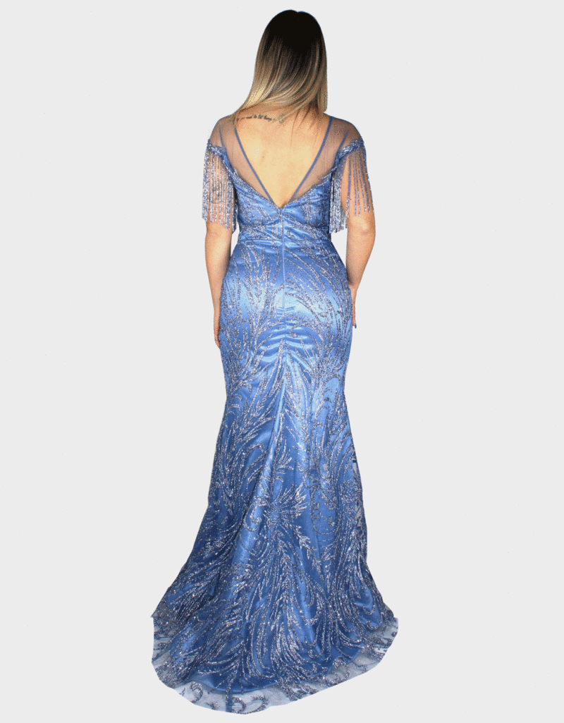 Abito lungo indaco - Elizabeth Moda - immagine 4