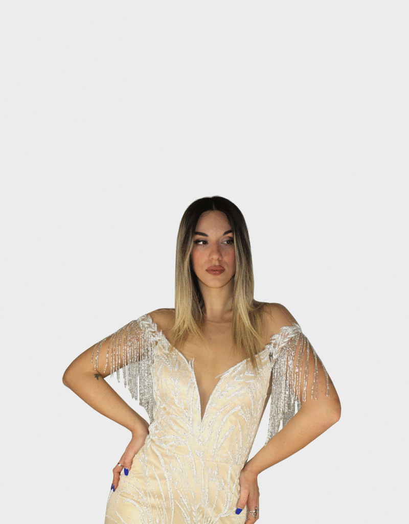 Abito lungo nude - Elizabeth Moda - immagine 3