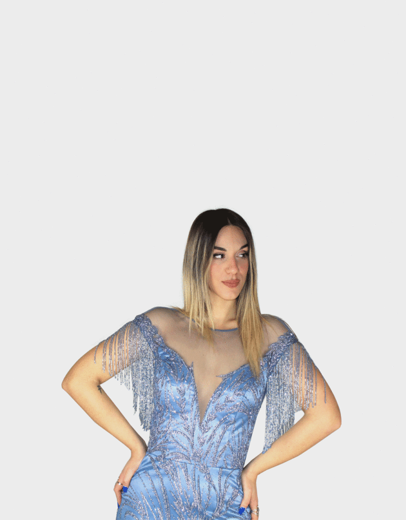 Abito lungo indaco - Elizabeth Moda - immagine 3