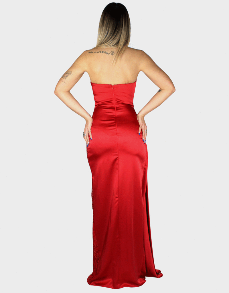 Abito lungo rosso - Elizabeth Moda - immagine 4