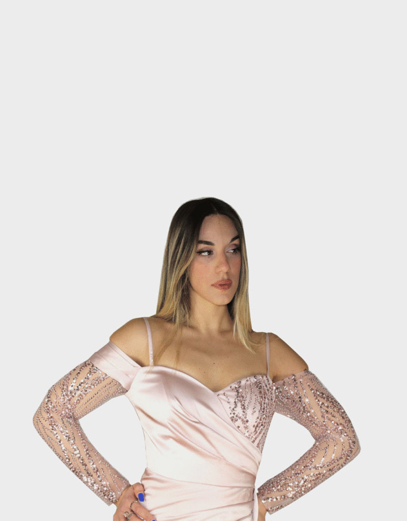 Abito lungo glicine - Elizabeth Moda - immagine 3