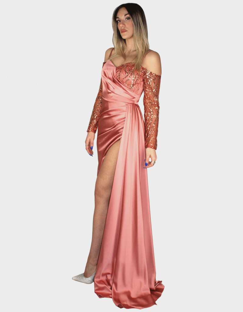 Abito lungo rosa - Elizabeth Moda - immagine 2