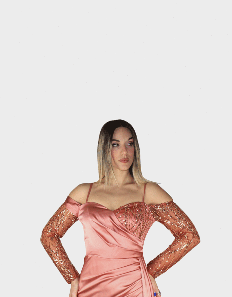 Abito lungo rosa - Elizabeth Moda - immagine 3