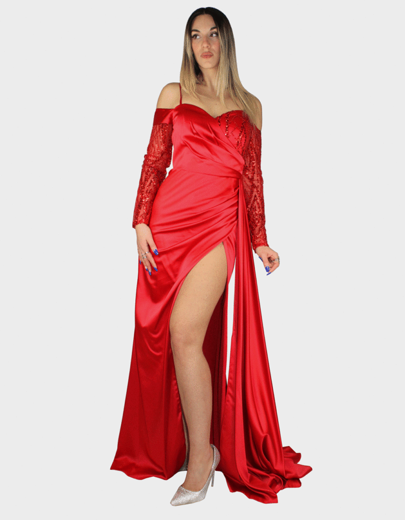 Abito lungo rosso - Elizabeth Moda