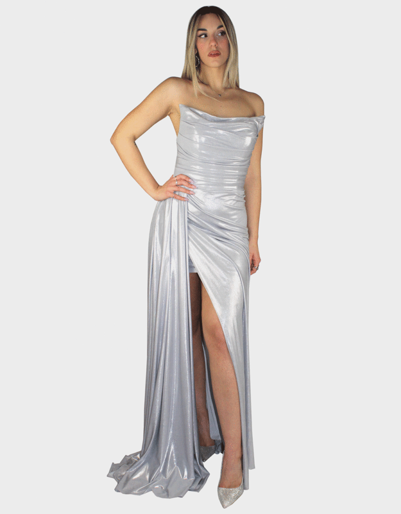 Abito lungo argento - Elizabeth Moda