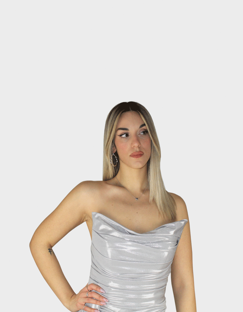 Abito lungo argento - Elizabeth Moda - immagine 3