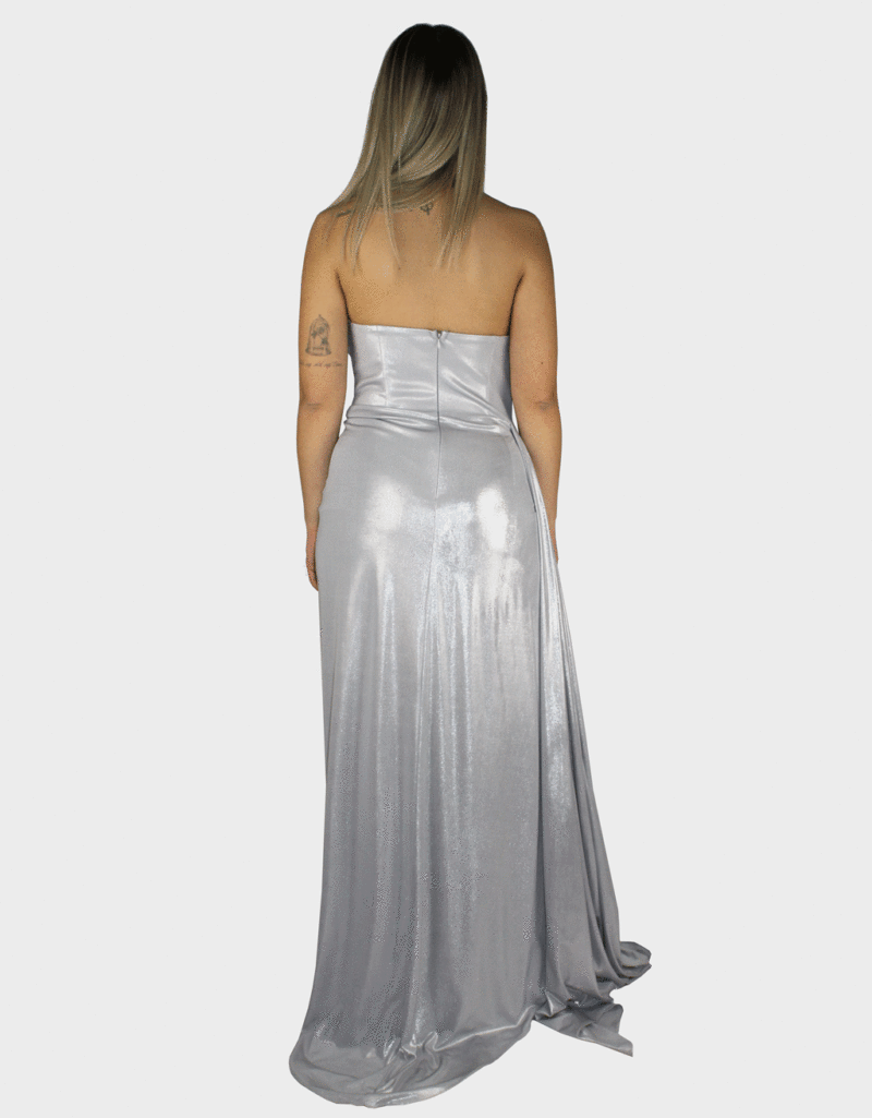 Abito lungo argento - Elizabeth Moda - immagine 4