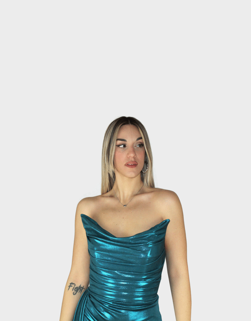Abito lungo verde - Elizabeth Moda - immagine 3