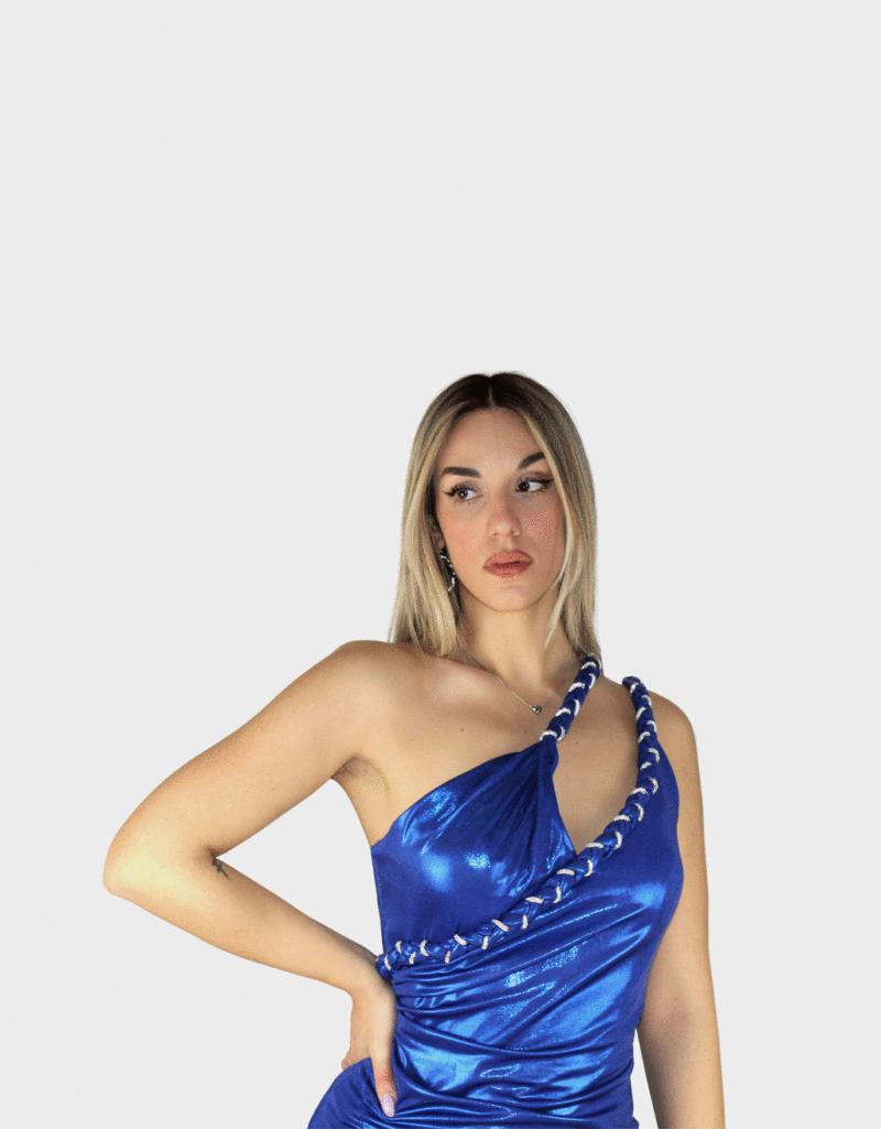 Abito lungo blu - Elizabeth Moda - immagine 3