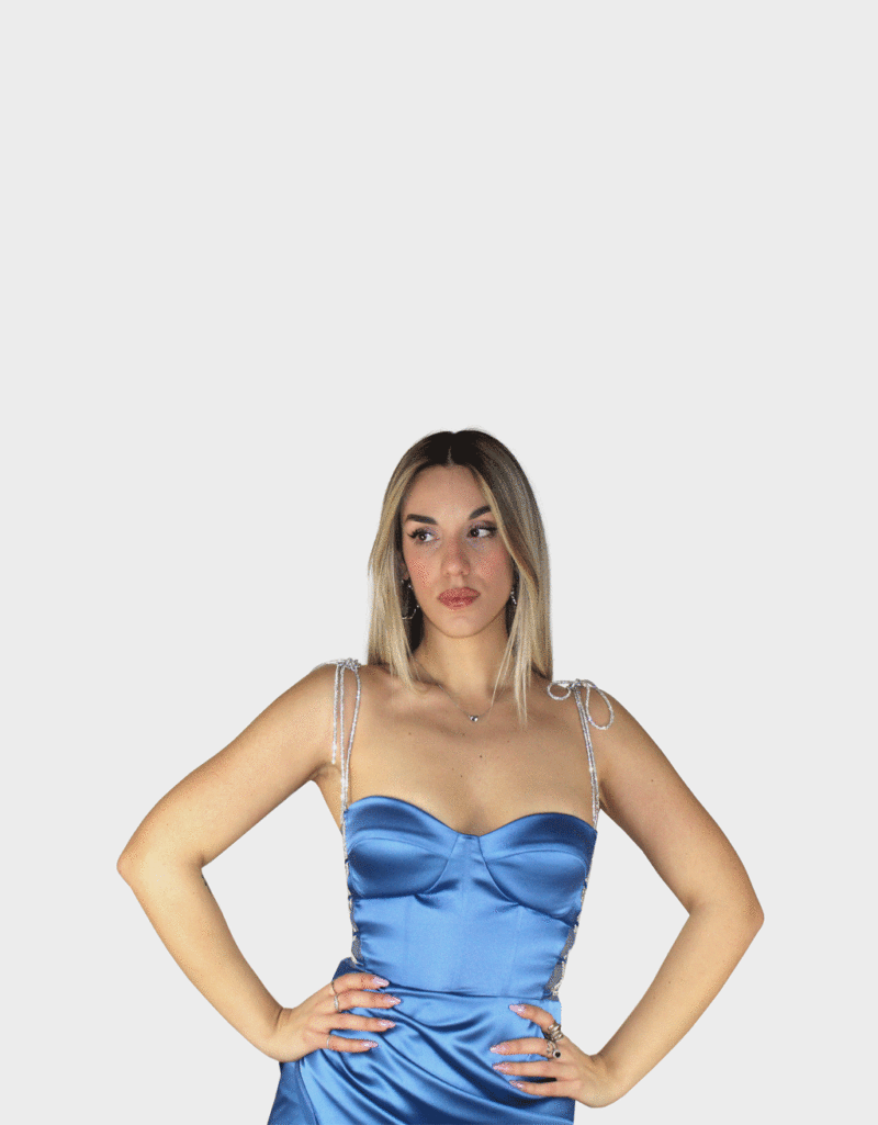 Abito lungo indaco - Elizabeth Moda - immagine 3
