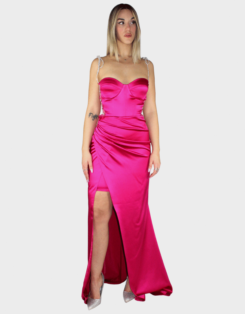 Abito lungo fucsia - Elizabeth Moda