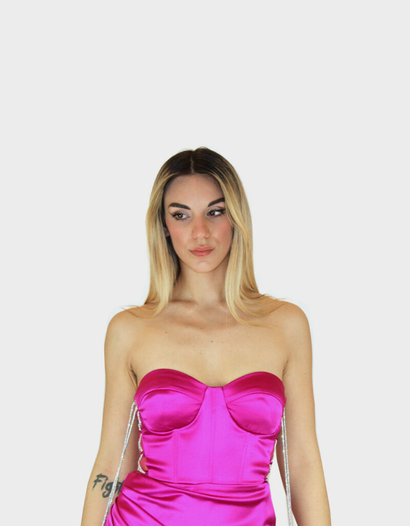 Abito lungo fucsia - Elizabeth Moda - immagine 4