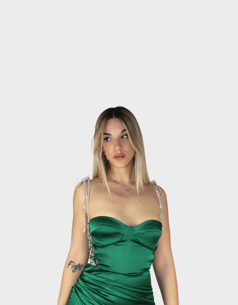 Abito lungo verde - Elizabeth Moda - immagine 3