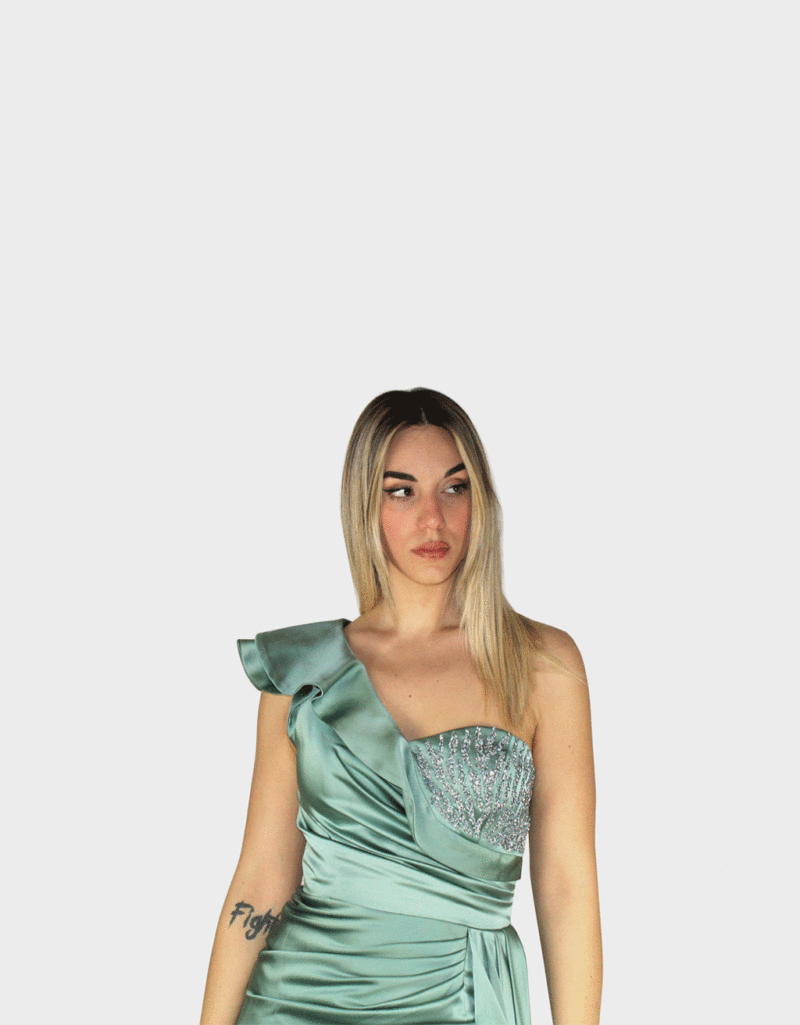 Abito lungo verde - Elizabeth Moda - immagine 3