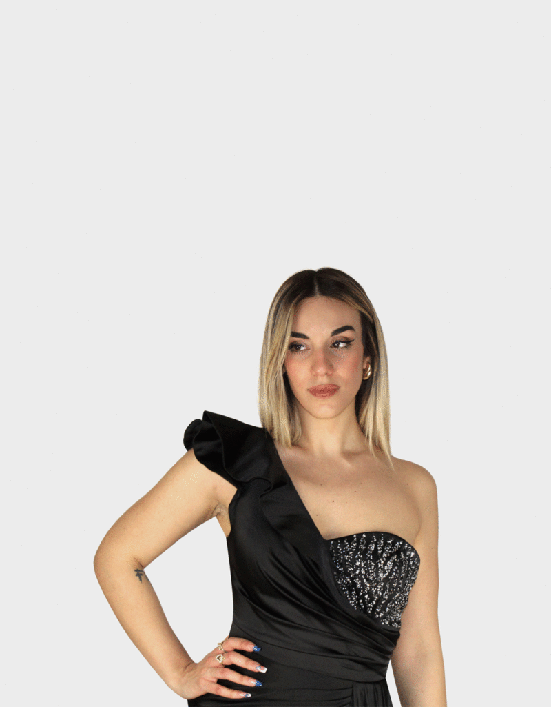 Abito lungo nero - Elizabeth Moda - immagine 3
