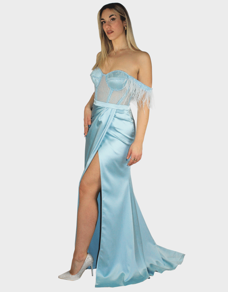 Abito azzurro - Elizabeth Moda - immagine 2
