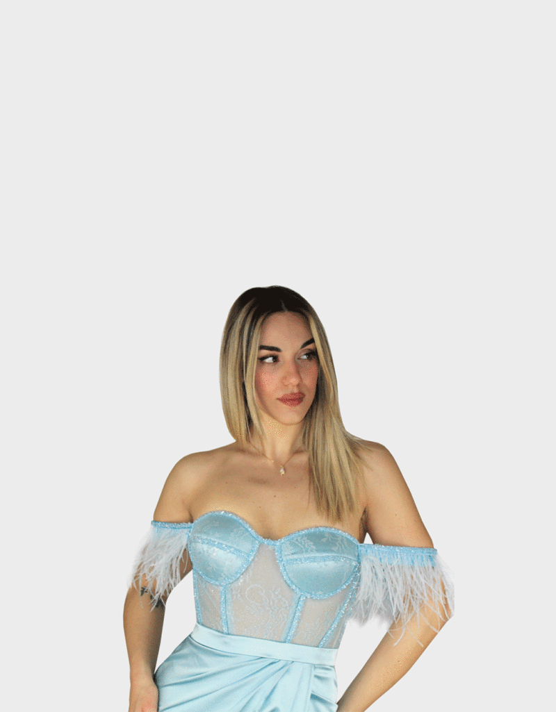 Abito azzurro - Elizabeth Moda - immagine 3