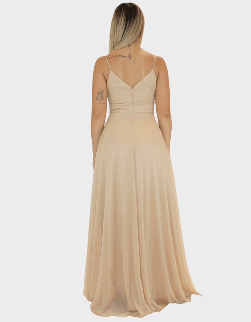 Abito lungo oro glitter - Elizabeth Moda - immagine 4